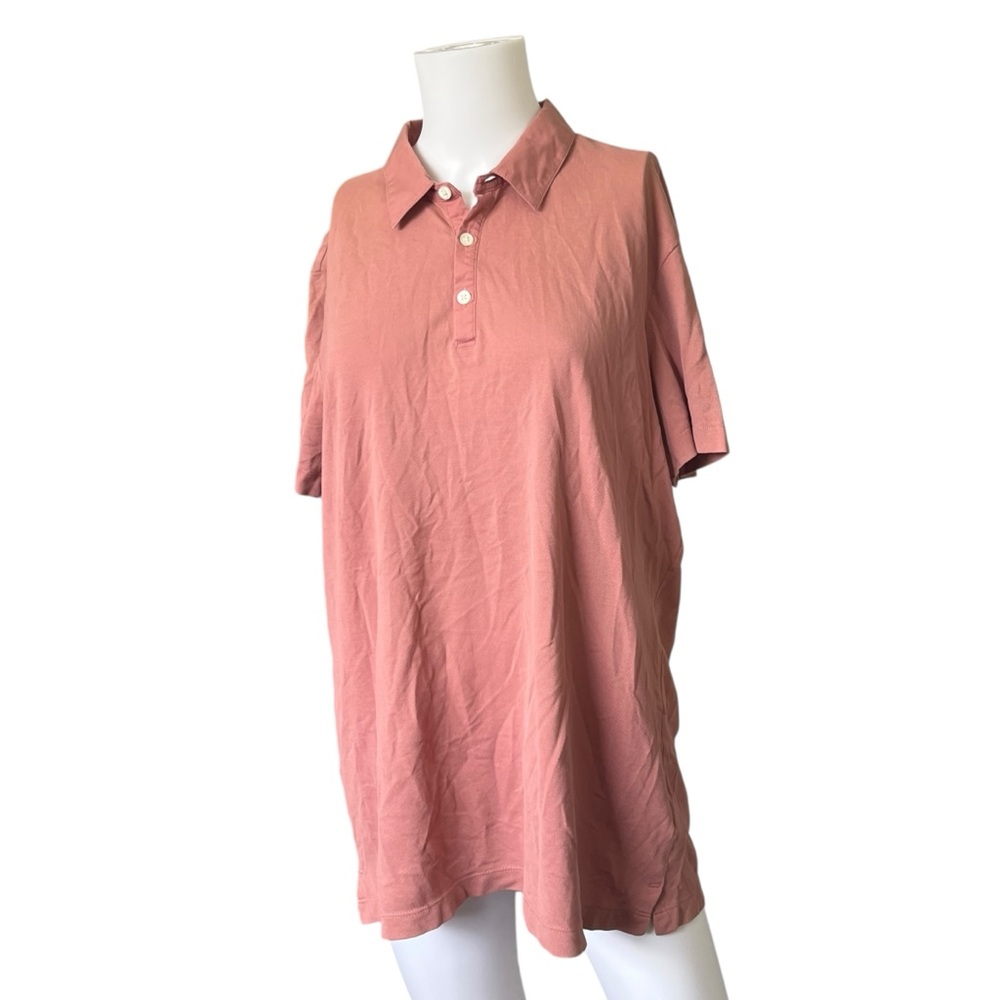 Theory Pink Bound Placket Polo Air Pique Pima Cotton Size Mens Large L